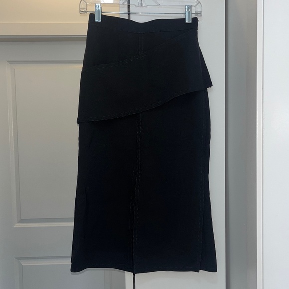 ALEXANDER MCQUEEN black pencil skirt with sash - Picture 1 of 10